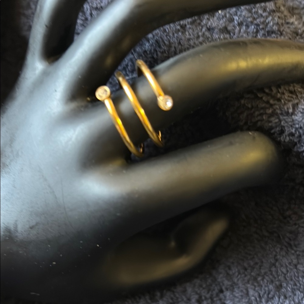 Gold Spiral Ring with Crystals